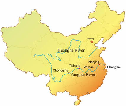 Huang Ho River On World Map